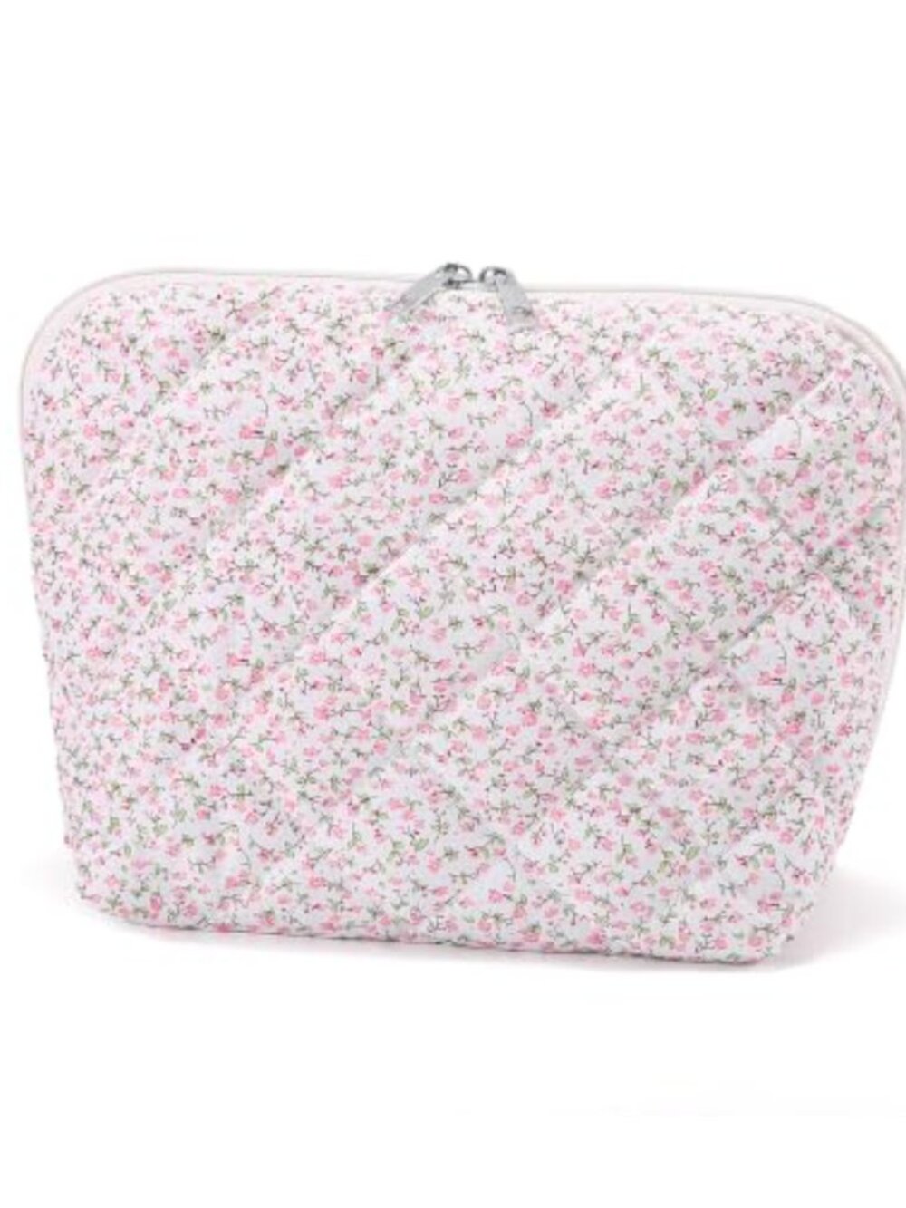 Quilted Cotton Stand Up Makeup Bag Floral Toiletry Cosmetic Bag